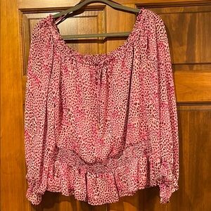 INC Pink Leopard Print Women's Top